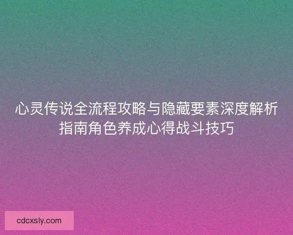 心灵传说全流程攻略与隐藏要素深度解析指南角色养成心得战斗技巧
