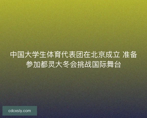 中国大学生体育代表团在北京成立 准备参加都灵大冬会挑战国际舞台